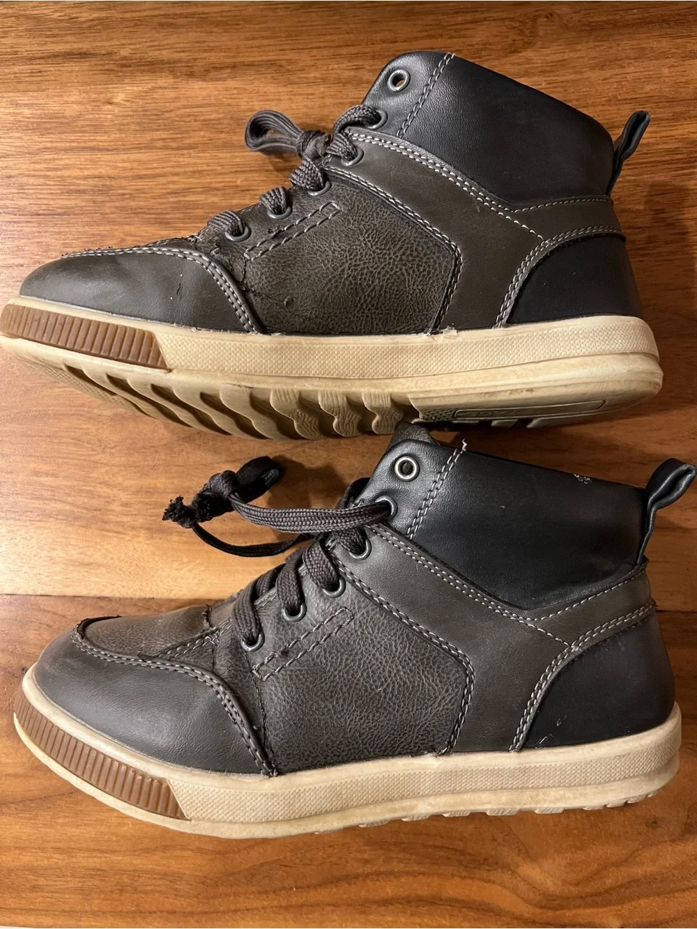 Landry Boys Youth Lace-Up Shoes Grey/Blue Size 1.5Y 👟💙